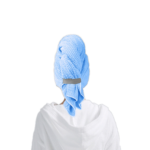 1 St Microfiber Hårhandduk, Supersoft, Snabbtorkande Turban för Långt, Tjockt, Lockigt Hår blue