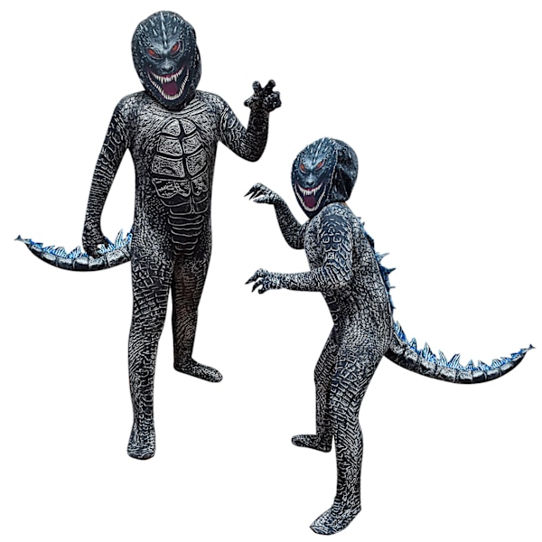 Guttens Godzillae Barn Dinosaur Monster Cosplay Karneval Kostyme black 140