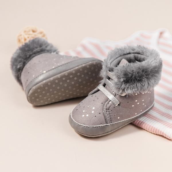 Vauvan talvibootsit, vauvojen tyttöjen ja poikien lumikengät, liukumattomat kylmään säähän grey 13cm