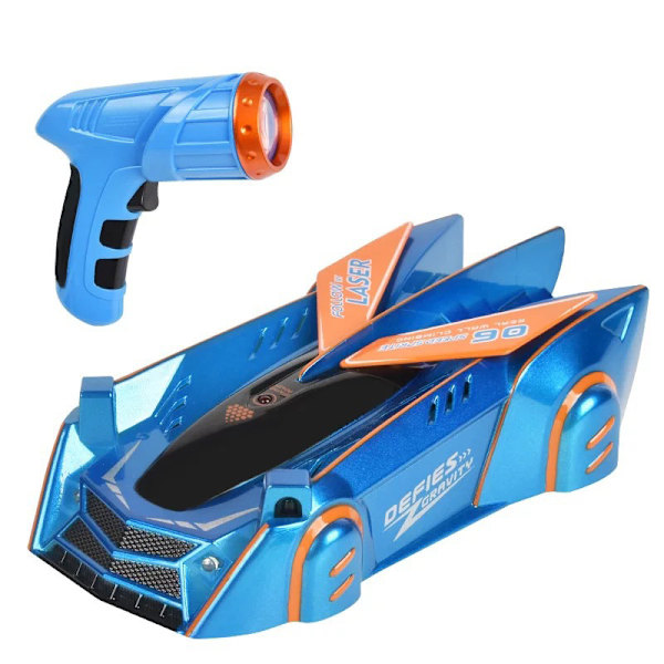 RC Väggklättring Bil Infraröd Stuntfordon, Fjärrkontroll Laser Race Car Blue