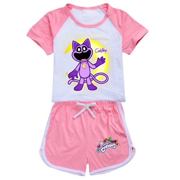 The Amazing Digital Circus Set, Kids Set Kortärmad T-shirt och Shorts 2 delar Pink 110cm