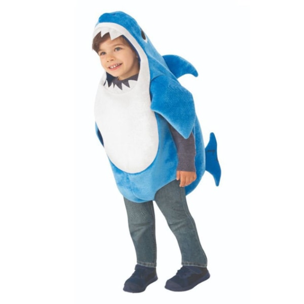 Barn Unisex Toddler Haj Kostume Karneval Fest Til Børn Kostumer Blue 90cm