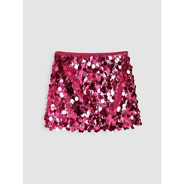 Kvinnors Sekvens Kjolar, Glittrande Stretchig Bodycon Mini Festkjol pink M