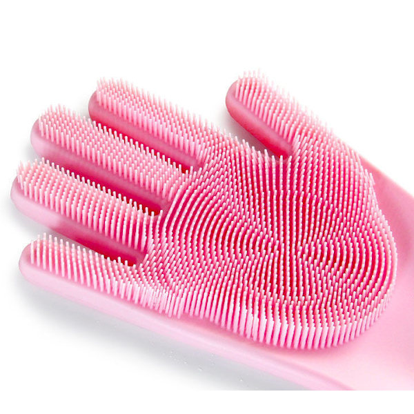 Oppvaskhansker i magisk silikon - Vaskesvamper i silikon pink