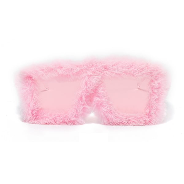 Kvinners Fuzzy Square Cat Eye Solbriller Fest Maskerade Disco Briller Pink