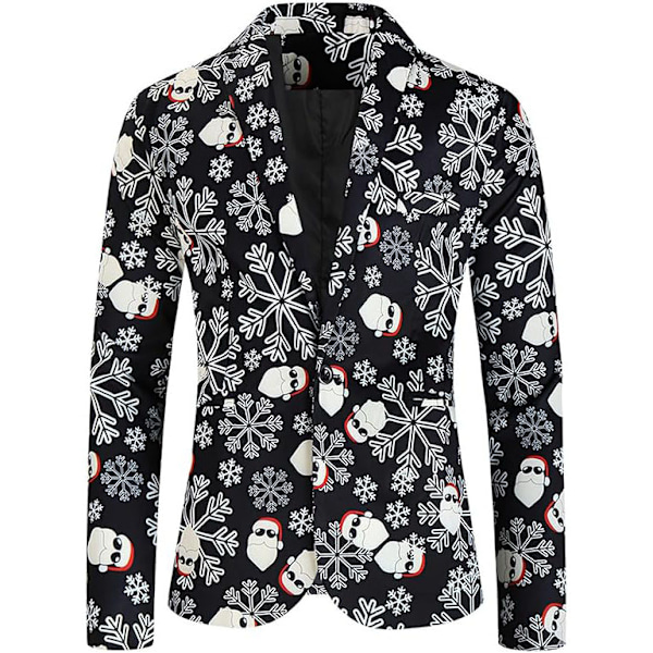 Herre Julekostume 2 Dele Juleferie Fest Tuxedo Dragter BLACK 4XL