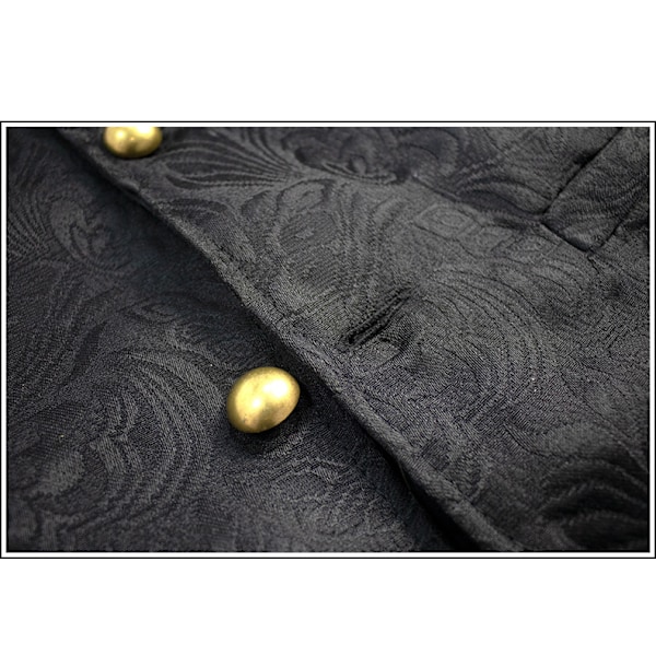 Paisleyvästar för män Viktoriansk Steampunk Gotisk Kostymväst black M
