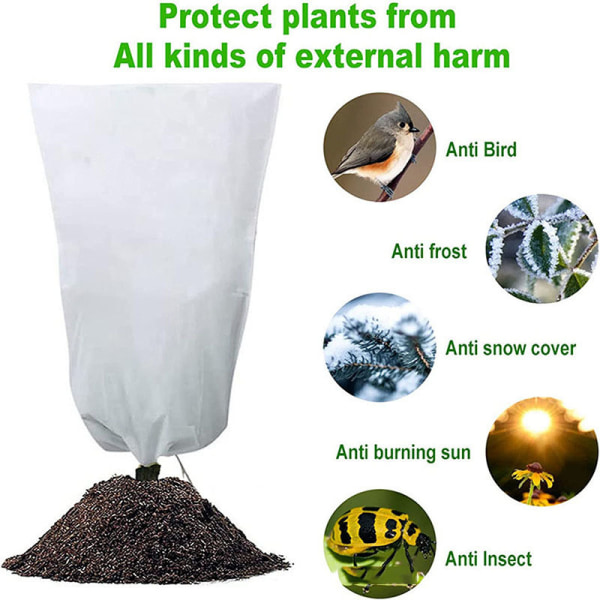 Frostskyddspåsar för växter, återanvändbart cover med dragsko Round 100*120CM