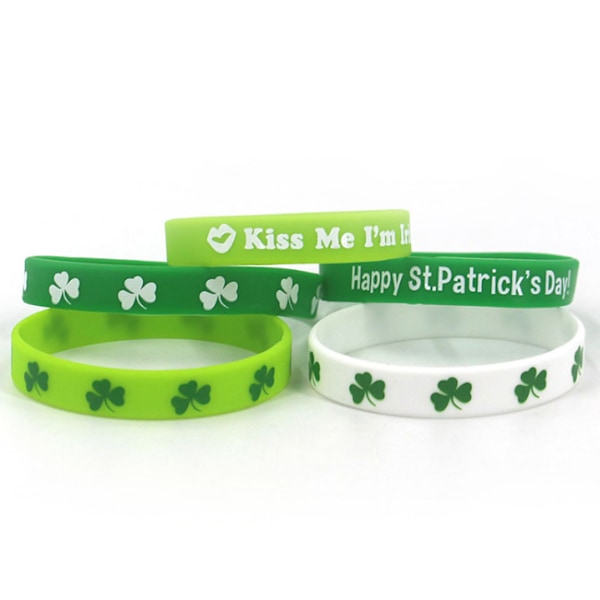 6 STK Shamrock Gummibånd St. Patrick's Day Festartikler