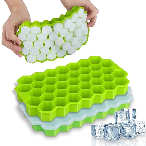 2 st Honeycomb 37 Gitter Kubformare med Lock DIY Isform Green
