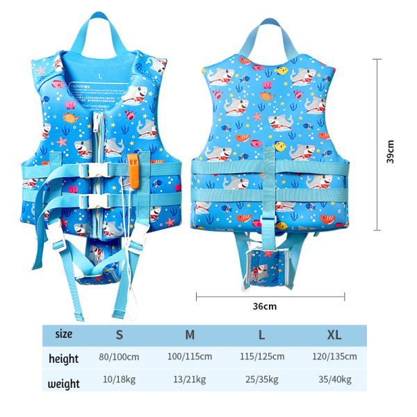 Livväst för barn, för barn som väger 50-90 kg, perfekt för pool, strand, båt blue L