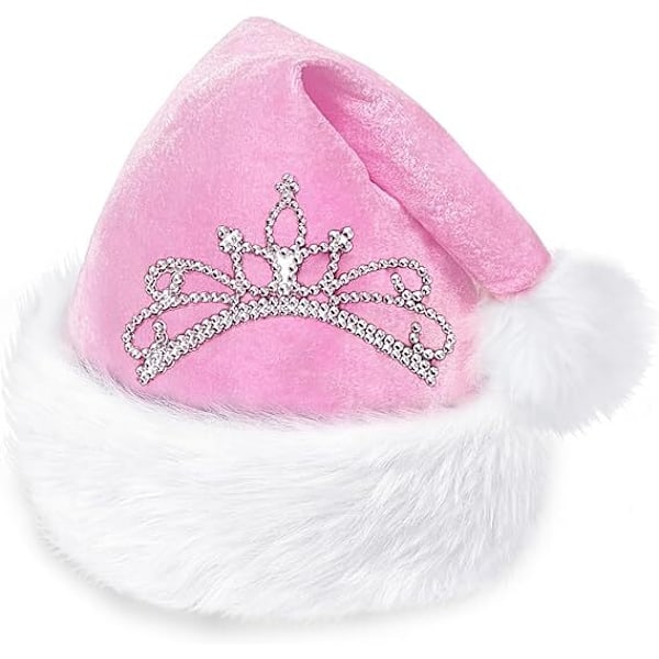 Julehat med Krone Prinsesse Julepynt Kostume pink