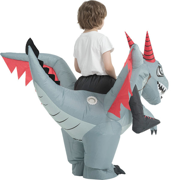 Dinosaur Kostumer til Voksne og Børn, Oppustelig Ride-Draget Kostume til Voksen og Barn Middle Child