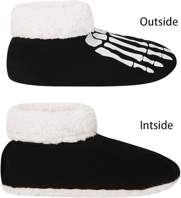 Sutskoks Vinter Stopper Sokker Lysende Skelet Sko black M(38-39)