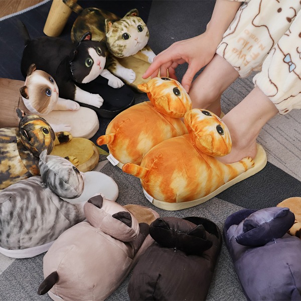 Myke Katt-Topplapper for Kvinner, Komfortable Plysj Varme Slip-on Topplapper tortoiseshell cat tortoiseshell cat