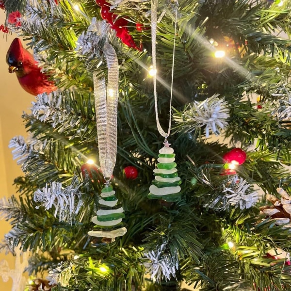 Havsglas julgransprydnad, julgranshängande kristaller för dekoration I