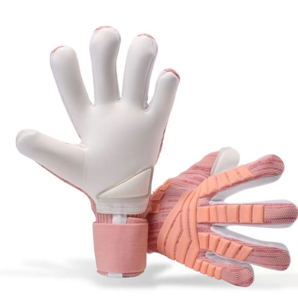 Fotbollsmålvaktshandskar Tjock Latex Fotboll Match Greppskydd Pink 9