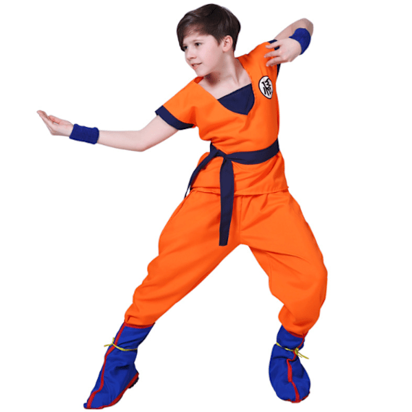 Barn Son Goku Cosplay Kostym Pojkarnas Karnevalfestdräkt S