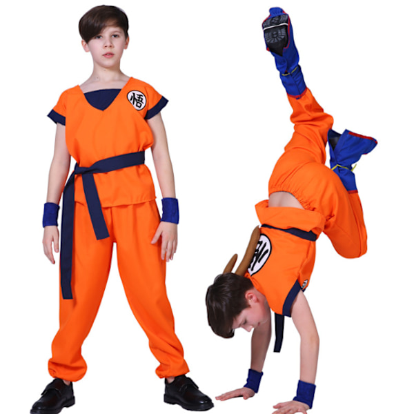 Barn Son Goku Cosplay Kostyme Gutter Karneval Festdrakt M