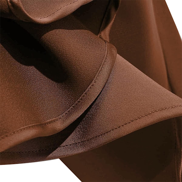 Kvinners Lange Satin Skjørt Silke Elegant Høy Midje Flare A-Line Midi Skjørt coffee M