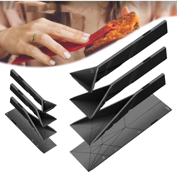 Polygons 3-in-1 Tasainen Mittalusikka, 2 Lusikkaa 6 Eri Koolla black