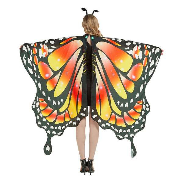 Butterfly Wings Vuxen, 3-delad Set Butterfly Cape, Cosplay Fancy Dress Purple