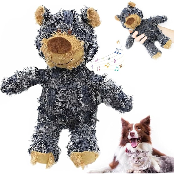 Oförstörbar Robust Björn, Hundkompis för Kraftiga Tuggare blue 22cm