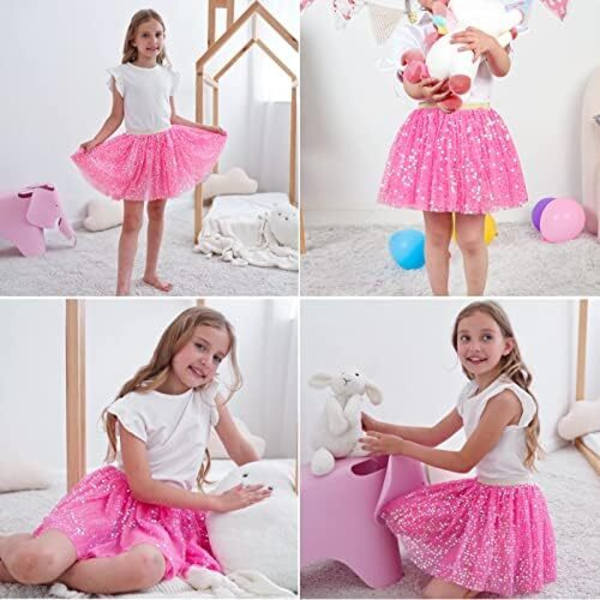 Lagdelt Tutu-danseskjørt for babyjenter pink 3-8 Year