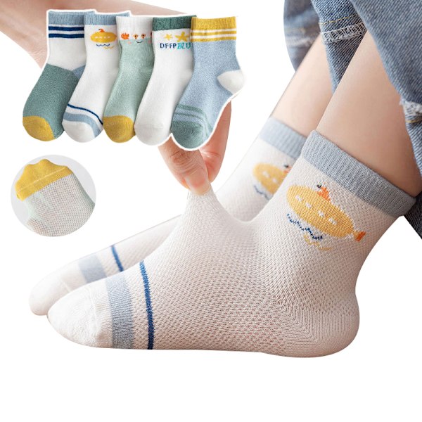 Barnstrumpor Tunna Sommar Transparenta Strumpor, 5 par style2 0-2 years old