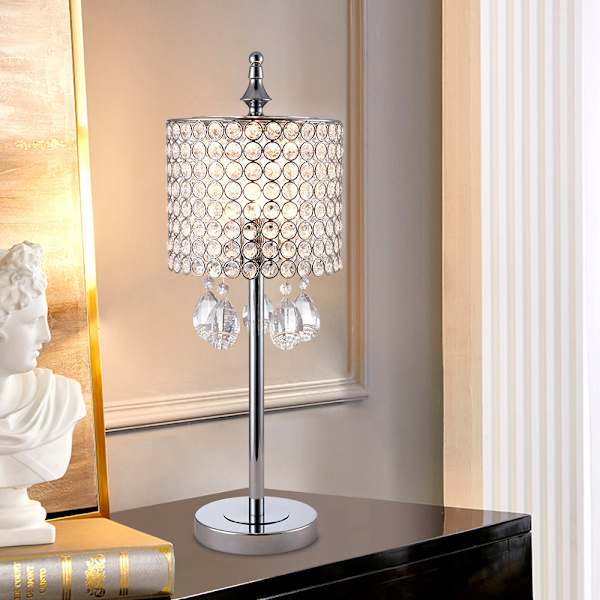 Moderne LED Krystall Bordlamper til Soverom Silver