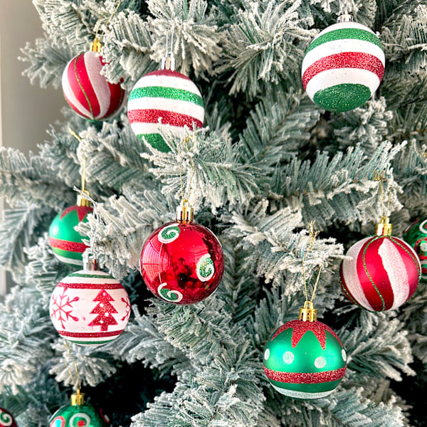 Julepynt til juletreet, 30 stk Julekuledekorasjonssett style1