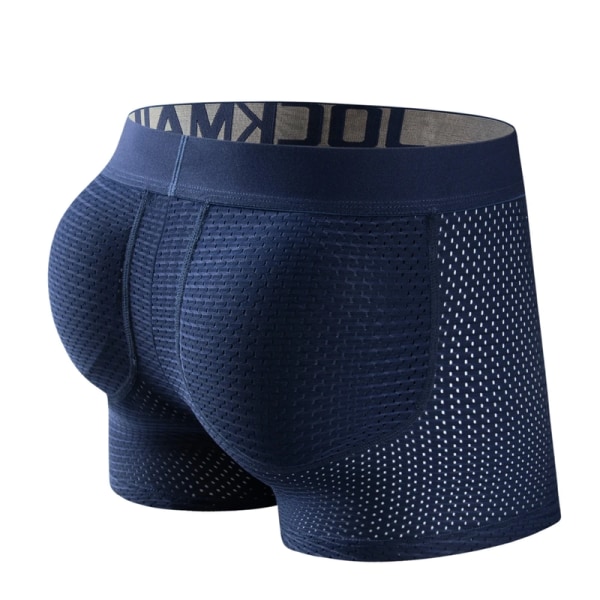 Mænds Underbukser Boxer Mesh Mænds Polstrede Underbukser med Hoftepads Dark Blue XL