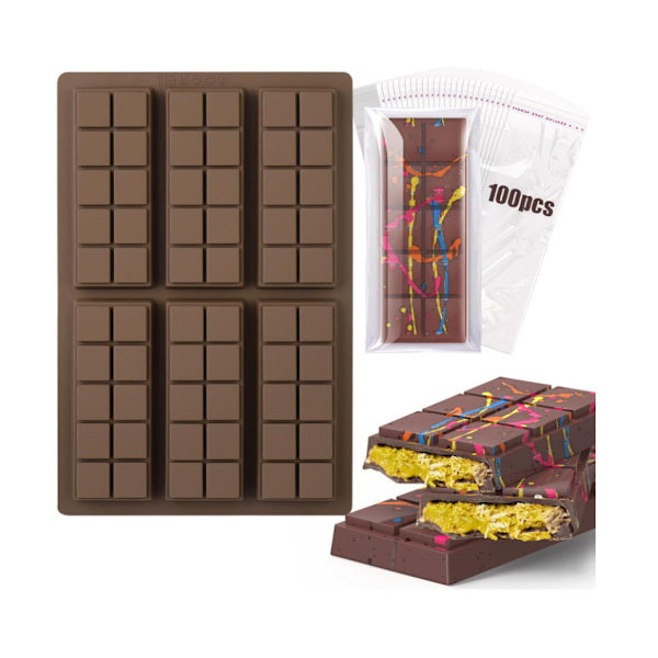 12 Hul Chokoladebar Form Dyb med Poser Skraber Style1
