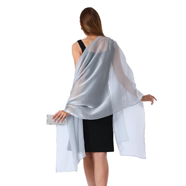 Chiffon Elegant Stole Sjal för Klänning i Olika Färger grey
