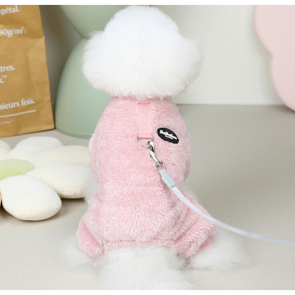 Hundepyjamas for små hunder Vinterhundgenser pink M