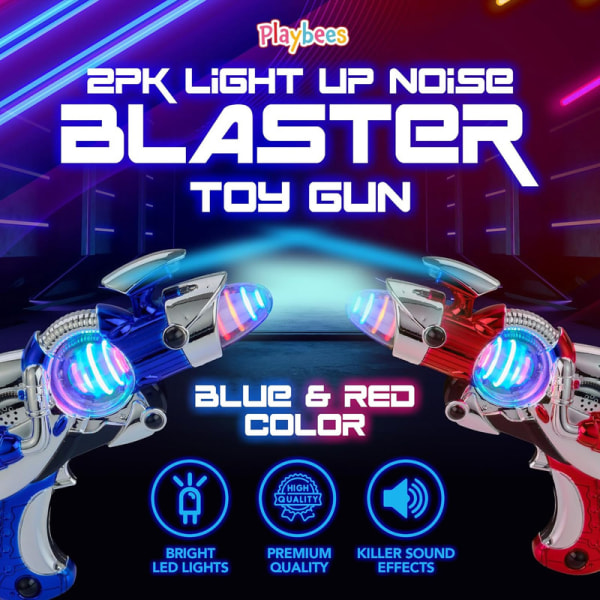 Light-Up Noise Blaster, Red Blue 2 Pack, för Party Favor, Novelty