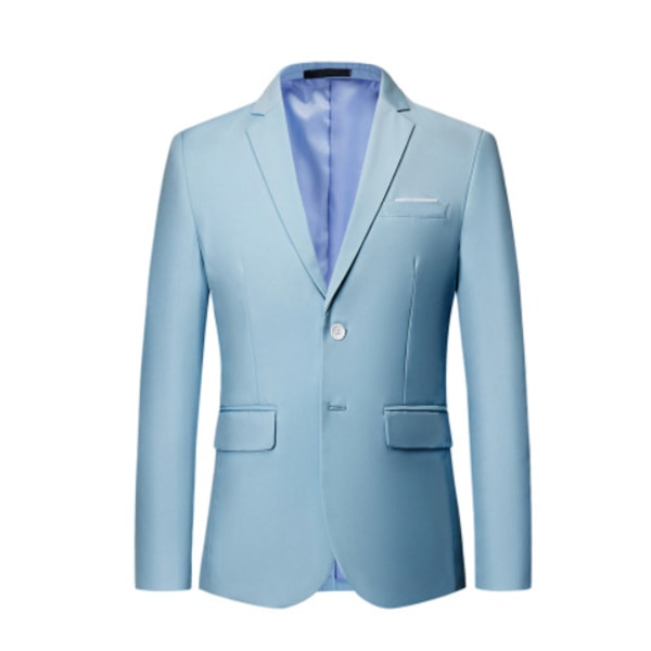 Herre Dressjakke og Bukser, Regular Fit, En Knapp, Bryllup, Formelle Anledninger Light Blue M