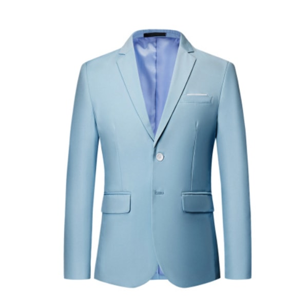 Herrkostymer Regular Fit Herr En Knapp Blazer Byxor Kostym för Herr Bröllop Business Formell Kostym Light Blue L