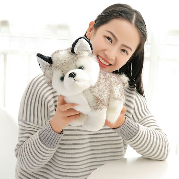 Simulaatio Husky söpö koira realistisen näköinen plussinen eläin pentu lasten lelut 30cm