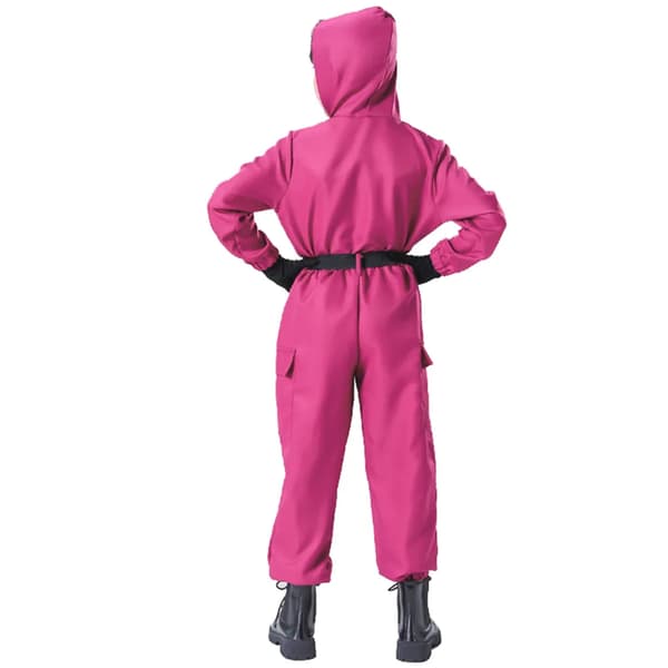 Squid Game 2 Barn Vakt Jumpsuit Med Mask Clothes+triangular mask 140