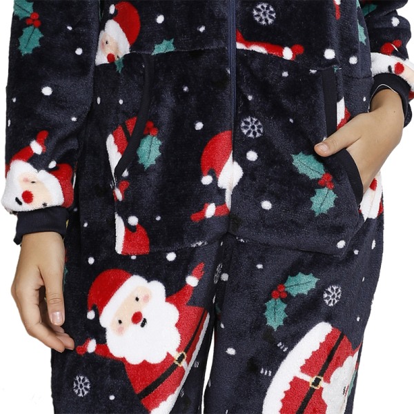 Christmas Onesies för kvinnor Jumpsuit One-Piece Pyjamas Blue XL