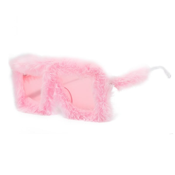 Kvinners Fuzzy Square Cat Eye Solbriller Fest Maskerade Disco Briller Pink