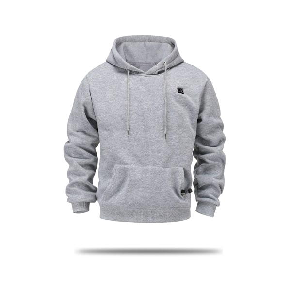 Opvarmet Hoodie til Unisex, Opvarmet Sweatshirt til Mænd og Kvinder grey 3XL