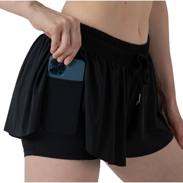 Pige Atletiske Shorts Børne Gymnastik Løbeshorts Black 2XL