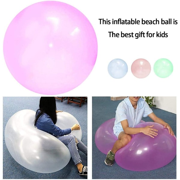 2 st Bubbelboll Uppblåsbar Rolig Leksak Boll för Utomhus Inomhus Lek yellow