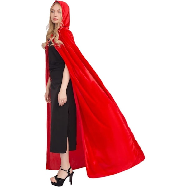 Unisex hettekappe, Halloween-kappe for cosplay red 140cm without hat
