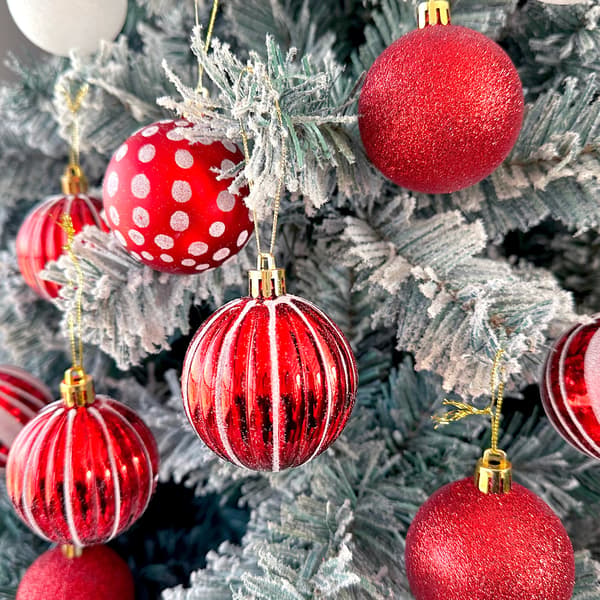 Julgranspynt, 30-pack julgranskulor style5