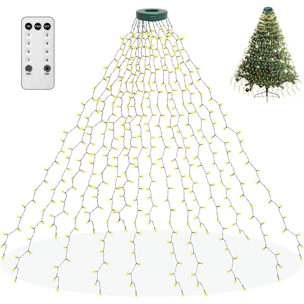 Julgransljus, 6,6FT x 16 Strängar Fe 400 LED med Fjärrkontroll wram color
