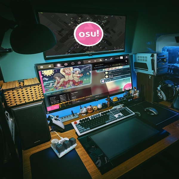 OSU O3C Rapid Trigger Hall Switchar magnetiskt linjärt tangentbord med ratt och skärm White#2