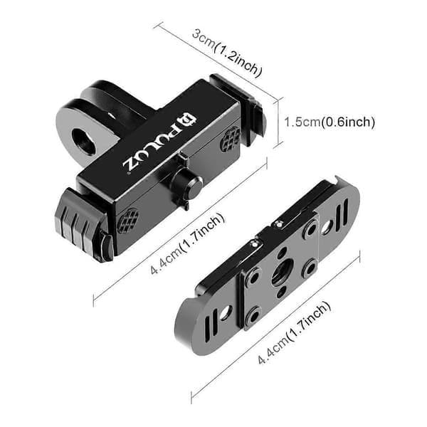 PULUZ Quick Release Magnetisk Foldefingerbase, Velegnet til GoPro HERO12 Black/11 Black Mini/10 Black/9 Black/8 Black/Max